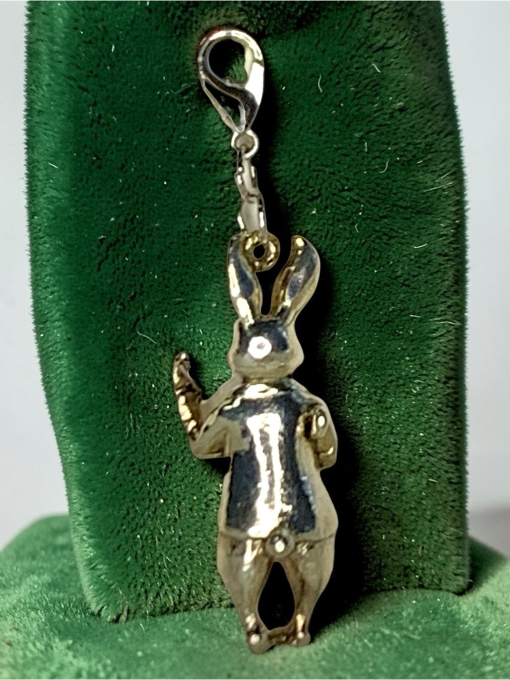 Alice in Wonderland, 3D White rabbit Charm Pendant Necklace Accent - Silver - Picture 3 of 3